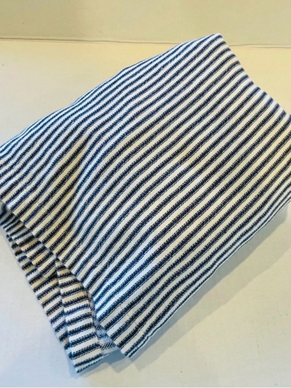 RESTORATION HARDWARE Vintage Blue Ticking Stripe Crib Bed Skirt